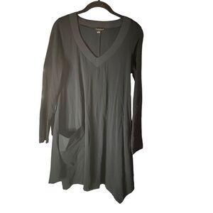 Luukaa women’s black draped front pocket black tunic size 0
